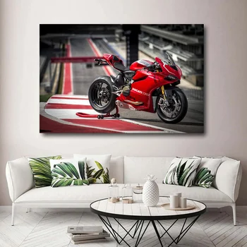 DUCATIs 1199 Panigale s Punane Superbike Sport bike Mootorratas Pilt Seina Art Plakatid Lõuend Print Kaasaegse Maali Kodu Decor