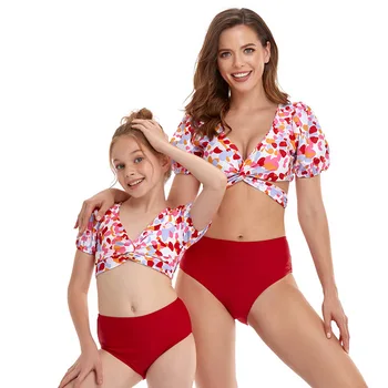 Naiste Sexy Sätestatud Organ Ujumistrikoo Lapsed Kahes Tükis Ujumistrikoo Pluss Suurus Bikiinid Komplekti Beach Kanda Ujumine Ülikond Ema ja Tütar Supelrõivad