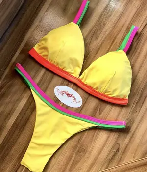 Seksikas Õie Printida Micro Bikini 2020 Naiste Ujumisriided Lace Up Sidemega Oranž Push Up Thong Supelrõivad Brasiilia Bather Trikoo