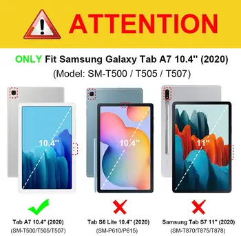 Smart Cover Case for Samsung Galaxy Tab S6 Lite 10.4 SM-P610/P615 Tablett Capa Auto Magada, Ärkan Seista Tab A7 10.4 SM-T500/T505