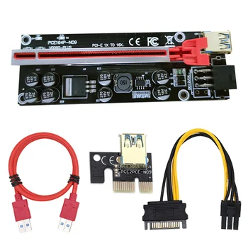 5TK VER009S Pluss PCI-E PCIE Ärkaja 009s 6pin PCI Express Adapter kaardi Molex USB 3.0 Kaabel 1X 16X Extender