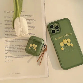Roheline Kirjandus-Tulbi Traadita Kõrvaklappide Puhul Ripats Apple Airpods 1 / 2 Pro Kõrge Kvaliteedi Kõrvaklappide Kate
