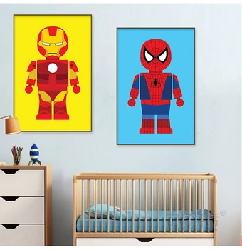 Marvel Avengers Lõuend Maalid Spiderman Hulk Plakateid ja Armas Multikas Pildid Seina Art Pilte elutuba Home Decor