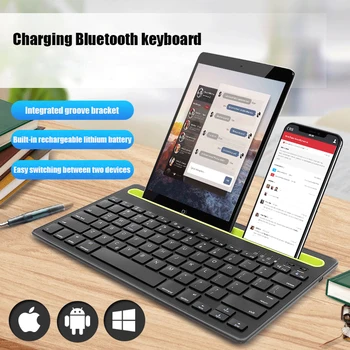 Traadita Bluetooth-78 Võtmed Klaviatuuri Telefon iPad Omanik Ultra-õhuke Kaasaskantav Võimas Klaviatuur Toetust IOS, Android, Windows Süsteemidega