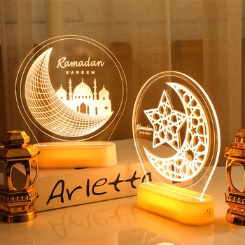 EID Mubarak Akrüül Kaunistused Öö valguses Ramadan Teenetemärgi Islam Moslem Pool Decor Eid Al Adha Ramadan Ja Eid Ramadan Kareem