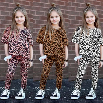 Teise lapse-Lapsed Beebi Tüdrukud Tops Leopard Püksid, Säärised Pidžaama Sleepwear Varustus Beebi Riided Roupa Infantil Määrab Laste 2021