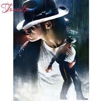 TOUOILP 5D diamond tikandid Michael Jackson diamond maali ristpistes full ring&spuare Rhinestone mosaiik kodu kaunistamiseks