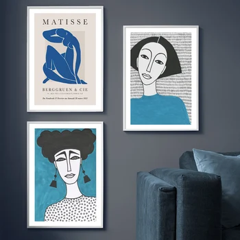 Põhjamaade Plakat Matisse Abstraktne Boho Naine Kõrvarõngad Portree Seina Art Print Lõuend Maali Seina Pildid Elutuba Decor
