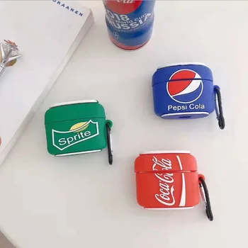 Uus 3D Cartoon Cola Sprite Pudeli Disain Kõrvaklapid Juhtudel Võtmehoidja jaoks Airpods Pro karastusjoogid Katted Airpods 1/2 Kest