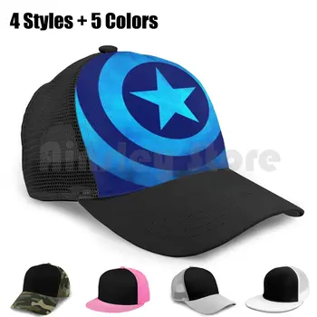 Star Logo Sinine Baseball Cap Diy Silma Hip-Hop Reguleeritav Star Patriot Kapten Usa Ameerika Superkangelane