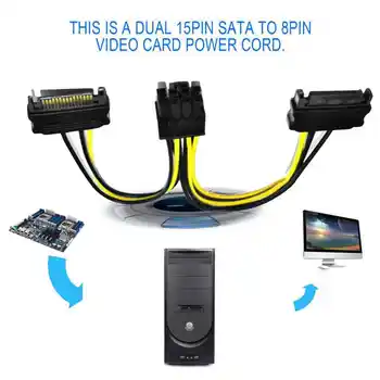 6TK Dual SATA 15pin, et 8pin Graafika Kaardi Power Adapter Kaabel PCIE SATA toitekaabel 8p SATA jaoks Bitcoin Kaevandaja Kaevandamine