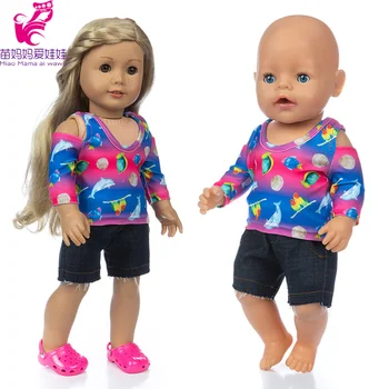 17inch Baby Doll särk, lühikesed teksad, püksid 18 tolline ameerika og nukk riided, mänguasjad kannab kingitus