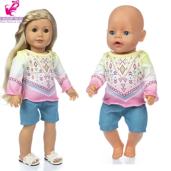 17inch Baby Doll särk, lühikesed teksad, püksid 18 tolline ameerika og nukk riided, mänguasjad kannab kingitus