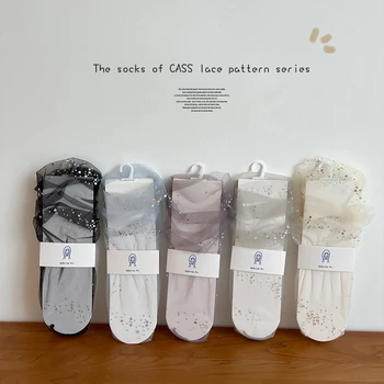 2021 Suvel Moe Läbipaistev Pikk Võre Õhukesed Sokid Naistele Tüdrukud Põlve Kleit Sokk Ronida Dots Tülli Hingav Sukad
