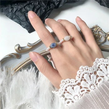 Kõrge Kvaliteediga Naturaalne Kivi Pearl Multi-Beaded Sõrmuse Sõrme Ehted Pidevalt Ringi, Minimalistlik Sõrmus Pool Ehted