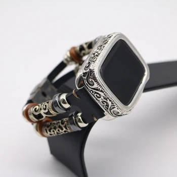 Nikerdatud Metal Puhul kaetakse Watch Band Apple Watch Band Seeria 5 4 Retro Käevõru iWatch 40/44mm Kaitseraua Tarvikud