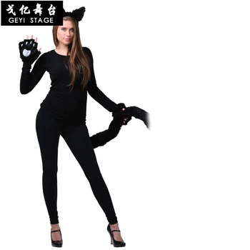 Loomade Kostüümid, Rekvisiidid, Tarvikud Halloween Pool Cosplay Kostüümid Must Kass, Gepard Hiirt Lõvi Koer Sobiks Peakatted Sabad