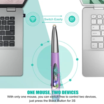 2.4 G Wireless + Bluetooth 5.0 Dual Mode on Pliiats Hiirega Laetav Ergonoomiline Laser Pen Hiirt, 1600 DPI, USB Mause Õpetaja Vana Mees