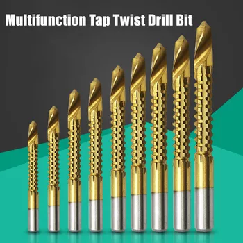 6tk/palju Spiraal Kruvi Meetriline Komposiit Tap Drill Multi-funktsioon Puuduta Twist Drill Bit Komplekt HSS Koobalt Mulgustamiseks Püsthöövel-Drill Bits