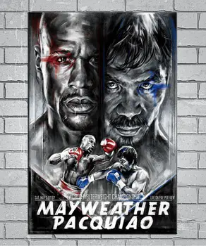 Floyd Mayweather Vs Manny Pacquiao Võidelda Poks 24x36inch Art Canvas Poster Maali Home Decor