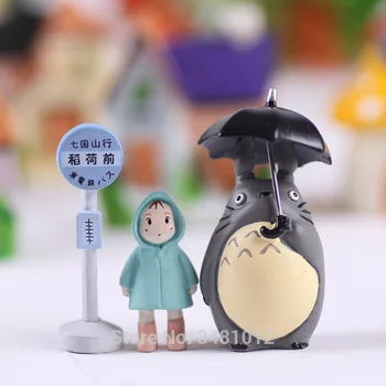Kääbus Totoro Vihmavari Figuriin Ornament Mei Studio Ghibli Gnome Mudel Maastiku Kodu Aed Decor Tarvikute Komplekt Käsitöö Kingitus