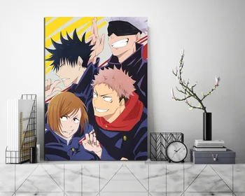 HD Prindi Jujutsu Kaisen Lõuendile Maali Seina Art Anime Tähemärki Plakat Kodu Kaunistamiseks Magamistuba Öö Tausta Pildid