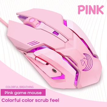 USB Wired Gaming Mouse Pink Arvuti Professionaalne E-spordi Hiirt 2400 DPI Värviline Taustavalgustusega Juhtmega Hiir Lol Andmete Sülearvuti