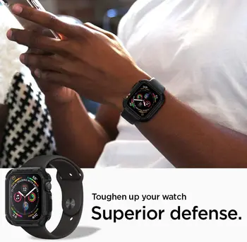 Spigen Raske Raudrüü puhul Apple ' i Watch Seeria 6 / SE / 5 / 4 - Paindlik Pehme TPU Matte Black Juhtudel