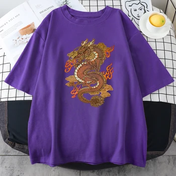 Golden Dragon Naljakas Prindi Naiste T-Särk Suur Suurus Lahe T-särk Travering Suve Riideid Loominguline Mugavad Naiste T-särgid