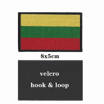 1TK leedu lipu Leedu Armband Tikitud Plaaster Konks & Loop või raud Tikandid Velcro Pääsme Riie Sõjaväe Moraalsest