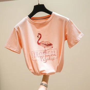 Camisas Mujer 2019 korea Tshirt O-Kaelus T-Särk Naistele, Print T-Särk Särk Särk Femme Suvel Tops Slim Vabaaja Camiseta Feminina