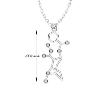 3D Kokaiini Molekuli Kaelakee Marihuaana Ripats Keemilist Struktuuri, 50 lülidega Katmine Keemia Mood Ehteid Keemia