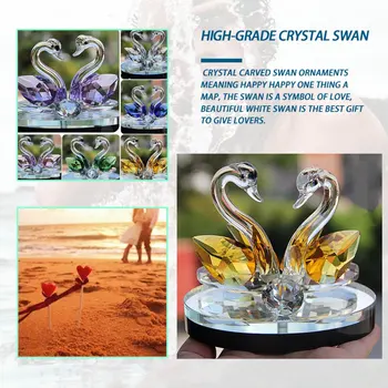 Loominguline Swan Crystal Klaas Joonis Kirjapressi Ornament Decor Kogumise Elutuba Desktop Kaunistused Home Decor