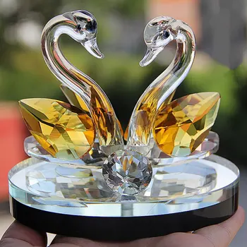 Loominguline Swan Crystal Klaas Joonis Kirjapressi Ornament Decor Kogumise Elutuba Desktop Kaunistused Home Decor