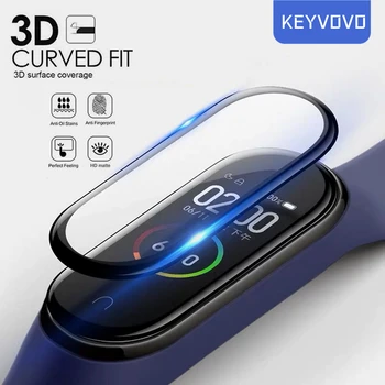 5tk 3D Kaitsev Klaas Xiaomi Mi Band 4 5 6 Screen Protector for Miband 6 5 4 Cover Smart Watchband 4 band6 Pehme Kile