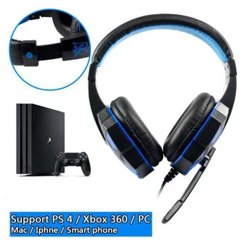 Professional Gaming Kõrvaklapid, Arvuti PS4/XBOX ÜKS Reguleeritav Bass Stereo PC Gamer Üle Kõrva Juhtmega Peakomplekt Mic Kingitused