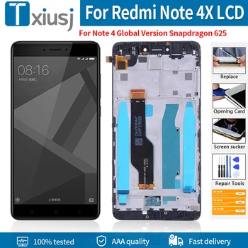 AAA+++ LCD Ekraan Xiaomi Redmi Märkus 4X LCD Ekraan Digitizer Jaoks Redmi Lisa 4 Globaalne Versioon Snapdragon 625 LCD Raami