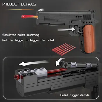 Cada M1911 Relv ehitusplokid PUBGS Automaatne Püstol KES SWAT Püstolid Mudel Tellised Linna Shootable Mänguasi Relv Poiste Mänguasjad 332PCS