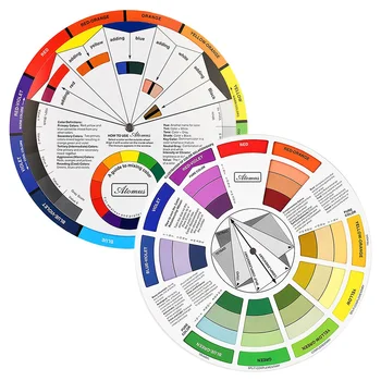 9.25x9.25x0.04 Tolline Värvi Segamine Ratta Chart Värvi Segatud Juhend, Mix Värvid