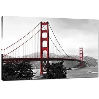 Must Ja Valge Punane Golden Gate Bridge 5D DIY Diamond Maali Suur kogu Ruut, Ring Diamond Tikandid ristpistes N1059