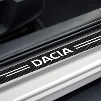 4TK Auto Ukse Lävepakk Kleebise Jaoks Dacia Duster 1.0 Tce (Turbo GPL Logan Sandero R4 Xplore Lodgy Auto Tarvikud süsinikkiust Decal