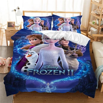 Uus Disney Anna Elsa Voodipesu Komplekt Queen, King Size Külmutatud Voodi Komplekt Lastele Tüdruk Tekikott Kodu TextilesComforter Voodipesu Komplektid