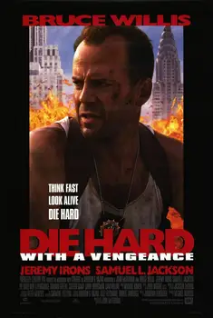 Die Hard withVengeance Bruce Willis Ühepoolne Filmi Seina Kleebis Silk Poster Art Kerge Lõuend Kodu Kaunistamiseks