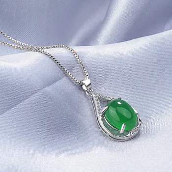 Looduslik Roheline Hetian Ripats Kaelakee Hiina Featured Amulett Mood Võlu Ehted Kingitused Naistele Oma