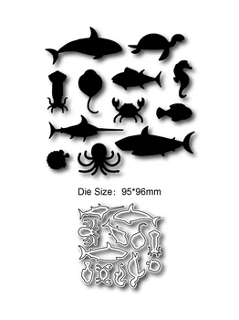 Veealuse maailma dekoratiivne metallist lõikamiseks hallituse 2021 külalisteraamatusse kala seahorse foto album template tegemine pressimise protsessi, uus