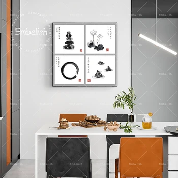 Embelish Ringi Lootose Lille Ja-Kivi Aed Zen Buda Sümbol Home Decor Pilte HD Lõuend Maalid Seina Art Plakatite Kujundus