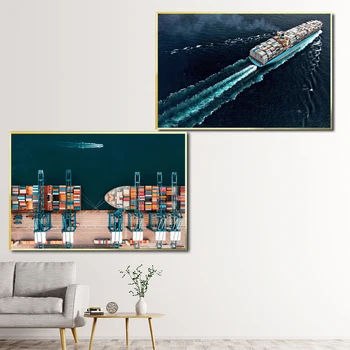 Kaasaegne Seina decor Seina Art Pildid Pildid Lõuendile Maali Laeva Mere maastik Merd Mood Plakatid Dekoratsioonid, Plakatid