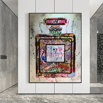 Moodne Grafiti-Kunst, Mood Naiste Lõuend Maalid Parfüümi Prindi Plakat Seina Pildid elutuba Seina Kaunistamiseks Cuadros