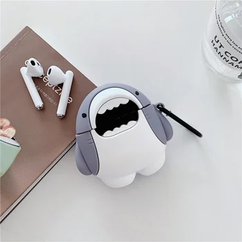 3D hai mustriga Silikoonist Kaitse kõrvaklappide Juhtudel Huawei Freebuds 4i Juhul Cute Cartoon Traadita Bluetooth-Peakomplekti Kate