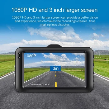 2021 Uuendatud 1080P 3-Tolline Car DVR Sõidu Diktofon FHD Dual Camera Kriips Cam 170° lainurk WDR G-Sensor Loop Salvestus